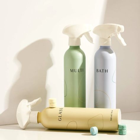 ATMO HOME | Europe's Eco-Friendly Cleaning Products | Just add water and start using our cleaning products, it's as easy as that. Logo For Cleaning Products, Cleaning Products Design, Recipe Book Design, Food Illustration Design, Shampoo Design, Eco Cleaning, Bottle Logo, Cosmetic Creative, Water Bottle Brands