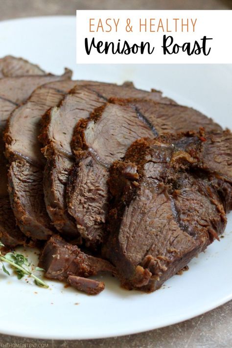 This tender and flavorful braised venison roast is the easiest roast you'll ever make! Very few ingredients, just minutes of prep time and delicious results every time. Braised Venison Roast, Roast Venison Recipes, Venison Recipes Crockpot, Easy Venison Recipes, Braised Venison, Sirloin Roast Recipes, Deer Roast, Venison Steak Recipes, Sirloin Recipes