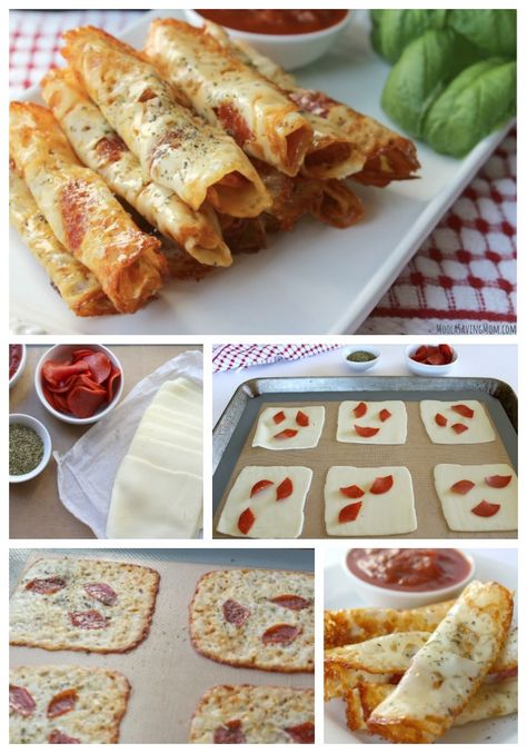 Keto Friendly Pizza Rolls - Moola Saving Mom Mozzarella Pizza Rolls, Mozzarella And Pepperoni Keto, Pepperoni And Mozzarella Roll Ups, Keto Cheese Rolls, Pepperoni Cheese Roll Ups, Pizza Flavored Recipes, Pepperoni Rolls Keto, Mozzarella Slices Recipes, Cheese Roll Ups Keto