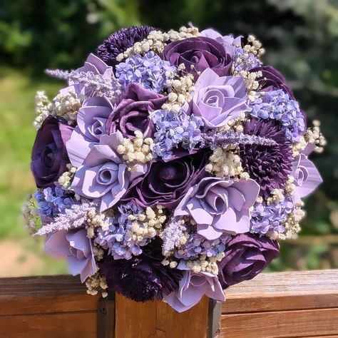 We've been working with a lot of purple weddings lately! It's one of our favorite colors! This bride's bouquet came out spectacularly for an October wedding! We are open today 9-5 and tomorrow 9-2 for drop-ins! #luxurywoodflowers #lttlteapotdesigns #littleteapotdesigns #woodflowers #woodflowerflorist #flowers #floral #florist #delmarvaflorist #Cecilcounty #cecilcountyflorist #marylandflorist #mdflorist #delawareflorist Purple Dahlia Bouquet, We Are Open Today, Purple Bouquets, Dahlia Bouquet, Purple Dahlia, Bride's Bouquet, Bouquet Ideas, Wood Flowers, October Wedding