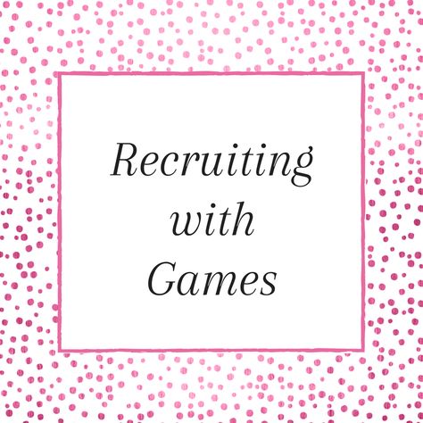 Playing recruiting games is a fab way to engage your guests and create a fun way for them to learn about the business opportunity. It's especially useful for consultants who are new to direct selling or a bit shy. #games #parties #recruiting Consultant Games, Direct Sales Party Games, Direct Sales Games, Mary Kay Games, Direct Sales Recruiting, Direct Selling Business, Direct Sales Party, Party Planning Business, Direct Sales Tips