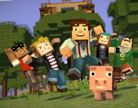 The Order of the Stone. Lukas is there!!! You happy guys? :D <3 Stranger Things Game, Minecraft Gameplay, Minecraft Story Mode, Still Game, Minecraft Wallpaper, Top Anime, Interactive Stories, Story Games, Sandbox