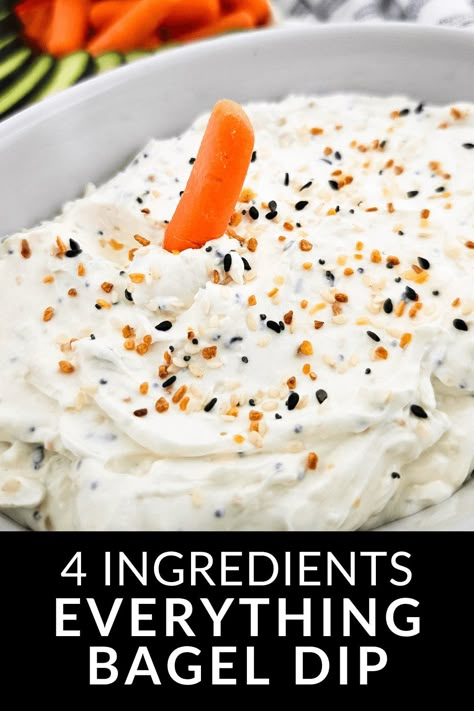 Everything Bagel Dip is great for parties, and is the perfect choice for dipping everything from vegetables to pretzels. Dips Superbowl, Everything But The Bagel Dip, Everything Bagel Dip, Bagel Dip, Cold Dip Recipes, Cold Dip, Appetizer Table, Everything But The Bagel, Everything Bagel Seasoning