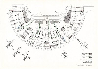 Airport Floor Plan Design, Airport Design Concept, Airport Layout Design, Concept Airport, Airport Plan, Airport Concept, Airport Concept Architecture, Airport Terminal Design, Circular Airport Plan