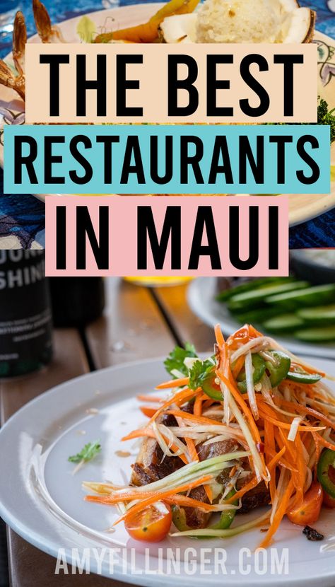 The 40 best restaurants in Maui. Looking for the best places to eat in Maui? Look no further. #mauivacation #hawaiitravelagent #mauirestaurants #wheretoeatinmaui Best Hawaiian Island, Kaanapali Maui, Maui Restaurants, Maui Resorts, Lahaina Maui, Hawaii Travel Guide, Trip To Maui, Maui Travel, Maui Vacation