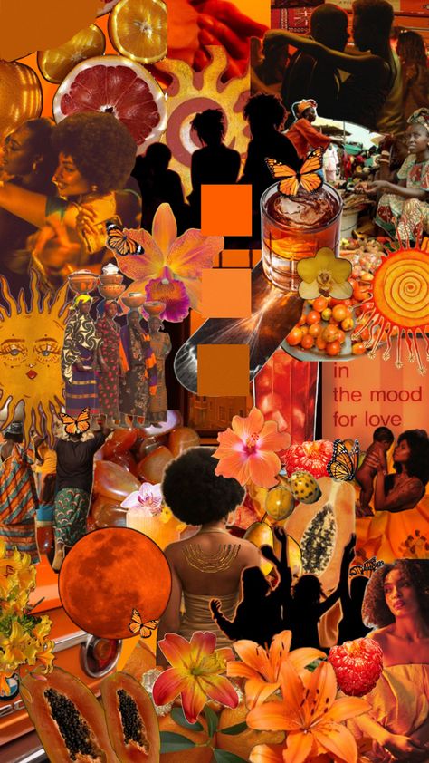 Orange collages wallpaper Wallpaper Collages, Vision Collage, Earthy Style, Magazine Collage, Iphone Pictures, Collage Background, Orange Aesthetic, Orange Wallpaper, Orange Is The New