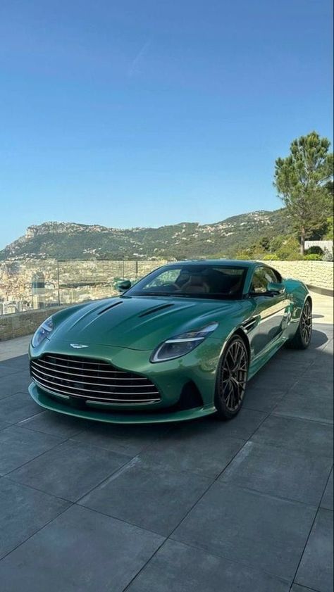 Austin Martin Db11, Green Aston Martin Aesthetic, Aston Martin Db12 Wallpaper, Aston Martin Aesthetic, Car Playlist Cover, Car Aesthetic Couple, Car Organizer Ideas, Car Trip Essentials, Trip Drawing