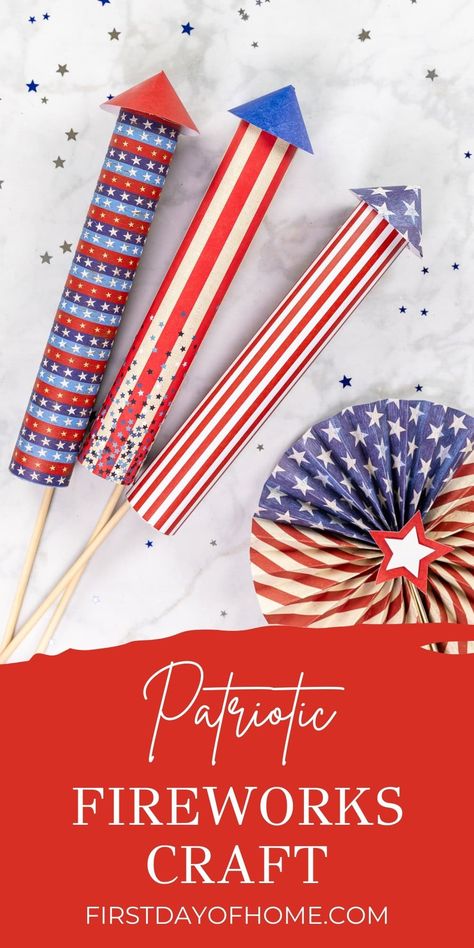 Fireworks Craft, Paper Towel Crafts, Summer Boredom, Patriotic Crafts, Paper Floral, Paper Fans, July Crafts, Summer Projects, Seasonal Crafts