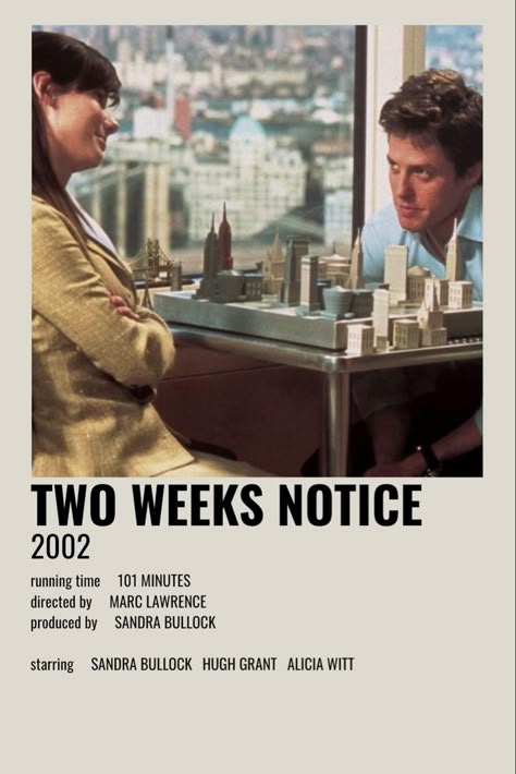 Two Weeks Notice Movie Poster, Romcom Movies, Two Weeks Notice, Rom Coms, Movie Hacks, Iconic Movie Posters, Movie To Watch List, French Movies, Girly Movies