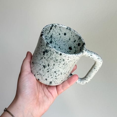 Mug shot Monday 📸 what do we think of this new glaze? I personally LOVE it and will be doing this technique more often for sure!! 🫶🏻 the glaze is splattered on with a thick bristle brush. • • • • • Something special for a special someone’s big day… Will post the full set of 10 this weekend! ✨💫 Splatter Glaze Pottery, Glaze Pottery, Pottery Inspo, Mug Shot, Special Someone, Bristle Brush, Glazes For Pottery, Pottery Ideas, Mug Shots