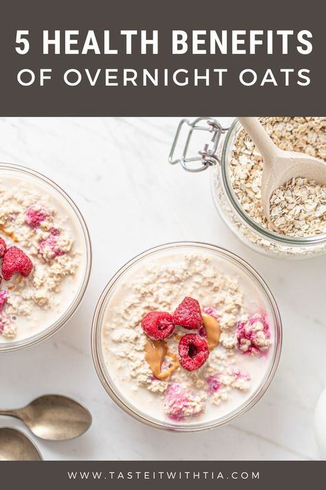 5 Health Benefits of Overnights Oats + Nutrition Breakdown Benefits Of Overnight Oats, Overnight Oats Benefits, What Are Overnight Oats, Oats Milk, Oats Overnight, A Healthy Breakfast, Nutritious Breakfast, Make Ahead Breakfast, Overnight Oats