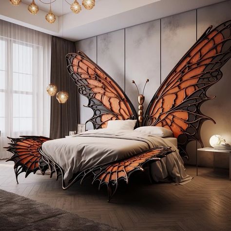 Flutter into Dreamland: Embrace the Magic of Our Butterfly Inspired Bed Butterfly Bedding, Dreamy Bedrooms, Girl Beds, Kids' Bed, Bedding Accessories, Bedroom Themes, A Butterfly, Unique Home Decor, Bed Design