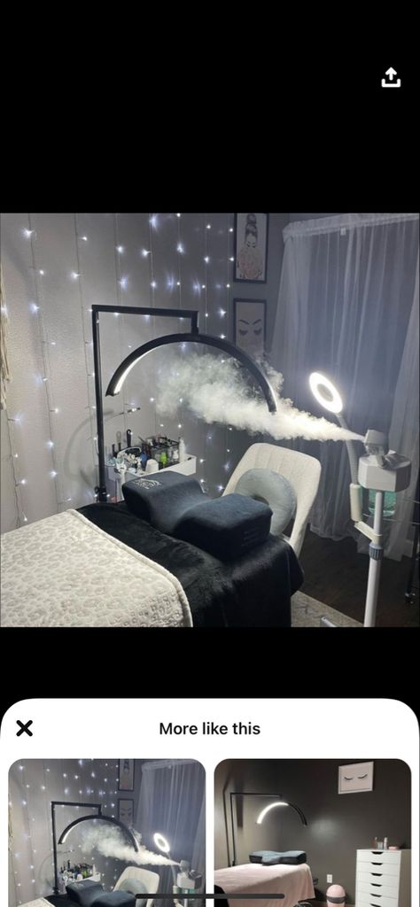 Esthetician Suite Decor Ideas, Beauty Room Ideas Salon At Home, Lash Tech Room, Spa Room Ideas Estheticians, Room Aesthetic Dark, Lash Room Ideas, Home Spa Room, Tech Room, Lash Room Decor