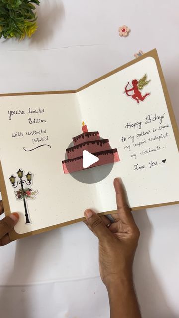 Jo🦋 | Art | Diy Gifts on Instagram: "Diy birthday card ideas 🎂❤️

Materials used:
300gsm A4 size khaki sheets from @my.mooch 

Last minute birthday gift ideas for your loved one 
Save it for future 📌
Follow @that.corporate.artist for more diy ideas

[diy , birthday card, cake pop up card , gifts for her, gifts for him, handmade cards]

#giftsforher #giftsforhim #popup #popupcards #diy #diygifts #reelsofinstagram #explorepage✨ #explore #aesthetic #ａｅｓｔｈｅｔｉｃ" Birthday Pop Up Cards Diy, Pop Up Birthday Cards Diy, Last Minute Birthday Gift Ideas, Popup Birthday Cards, Pop Up Cake Card, Aesthetic Birthday Cards Handmade, Pop Up Birthday Cards, Popup Cards, Happy Birthday Cards Handmade