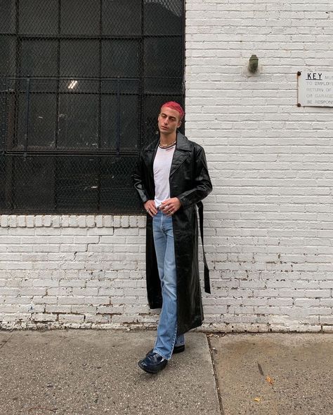 Alexander Roth on Instagram: “💗🌷💘🎀💖” Alexander Roth, Trench Outfit, Black Leather Trench Coat, Divide And Conquer, Grandpa Style, White Tee Shirt, Trench Coat Outfit, Jewelry Mens, Guys Clothing Styles