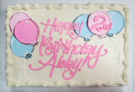 Balloons On Cake, Camp Theme Ideas, Kid Birthday Cakes, Sheet Cake Designs, Balloons Cake, Birthday Sheet Cakes, Girls Cake, Cake Writing, Camp Theme