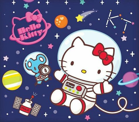 Astronaut Hello Kitty, Hello Kitty 桌布, Sanrio Astronaut, Space Hello Kitty, Hello Kitty Comic, Kawaii Comic, Sanrio Party, Haircuts Over 50, Hello Kitty Imagenes