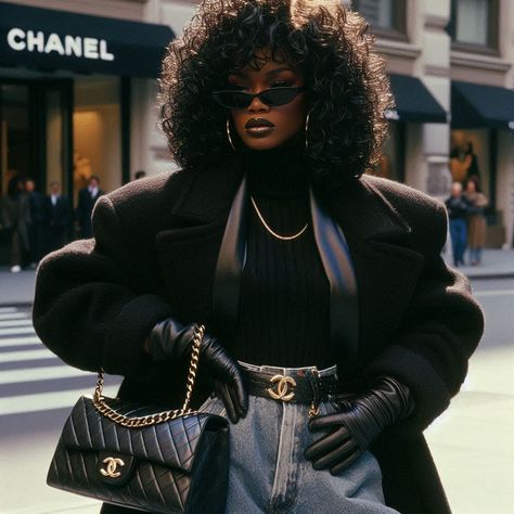 Extravagant Style Fashion, Black Woman Old Money Outfits, Rich Black Outfits, Rich Black Auntie Aesthetic, Classy 80s Outfits, 90s Bombshell Aesthetic, Black Femme Fatale Aesthetic, Black Women Blazer Outfit, 90s Old Money Fashion