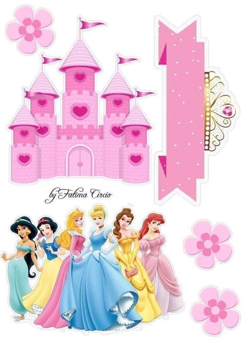 Disney Princess Printables, Princess Theme Cake, Disney Princess Cake Topper, Disney Princess Birthday Cakes, Happy Birthday Prince, Disney Cake Toppers, Diy Cake Topper Birthday, Barbie Birthday Cake, Frozen Cake Topper