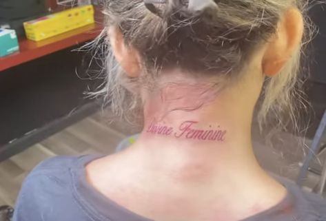 Divine Feminine Tattoo Back Of Neck, Divine Feminine Neck Tattoo, Divine Feminine Tattoo, Feminine Tattoo, Feminine Art, Feminine Tattoos, Tattoo Inspo, Neck Tattoo, Divine Feminine