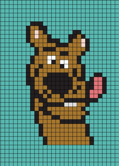 A pixel art template of Scooby-Doo from Scooby Doo Pixel Art, Scooby Doo Diy, Face Pixel Art, Square Drawing, Stitch Coloring Pages, Disney Crochet Patterns, Easy Pixel Art, Pixel Art Templates, Pixel Drawing