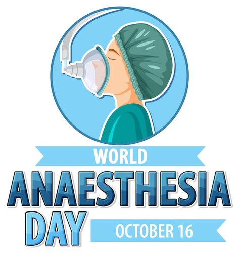 Free vector world anaesthesia day logo d... | Free Vector #Freepik #freevector #cartoon-logo #empty-banner #cartoon-frame #cartoon-banner World Anesthesia Day Poster Drawing, Happy Anesthesia Day, World Anesthesia Day, World Anaesthesia Day, Anesthesia Day, Day Logo Design, Cartoon Banner, Cartoon Frame, Frame Cartoon