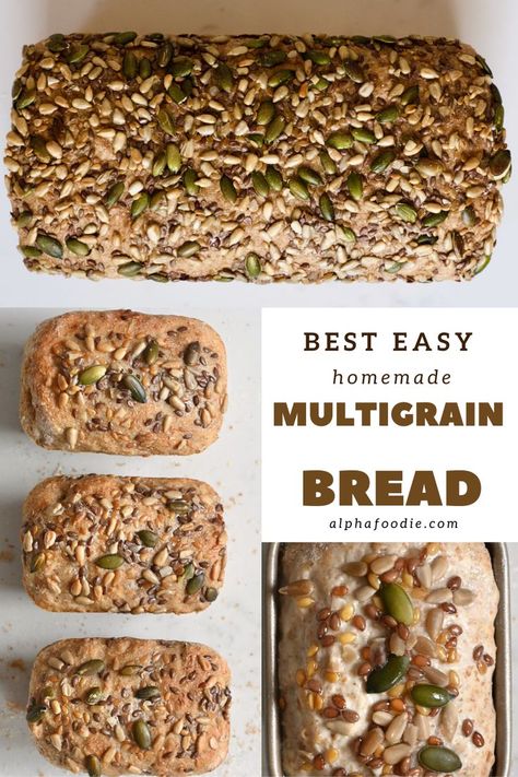 Easy Bread Recipes For Beginners, Multigrain Bread Recipe, Seeded Bread Recipes, Beginners Bread Recipe, Easy Bread Machine Recipes, Multi Grain Bread, Spelt Bread, Homemade White Bread, Multigrain Bread