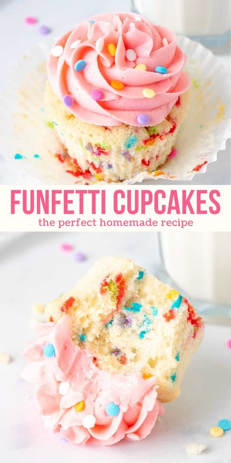 Cupcake Recipes Funfetti, Confetti Cupcakes Recipe, Funfetti Cake Cupcakes, Funfetti Cupcakes Frosting, Best Funfetti Cupcakes, Sprinkle Cupcakes Recipe, Vanilla Sprinkle Cupcakes, Funfetti Easter Cupcakes, Filled Funfetti Cupcakes