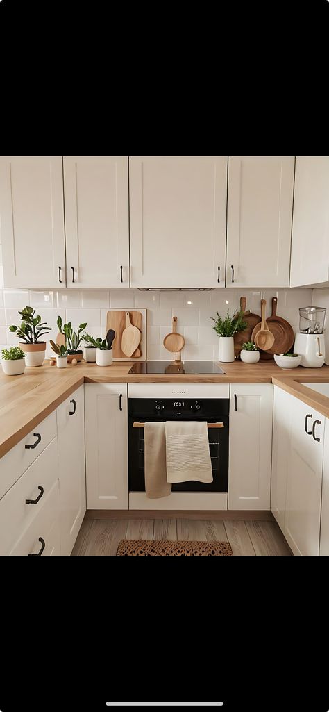 Small Kitchen Cream Cabinets, Council Kitchen Ideas, Cream Shaker Kitchen Ideas, Council Kitchen Makeover, Small Shaker Kitchen, Cream Shaker Kitchen, Cream And White Kitchen, Cream Cabinets, House Contemporary