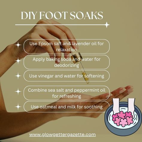 Pamper your tired feet with this soothing DIY foot soak. Perfect for winding down after a long day. Feet Soak, Diy Foot Soak, Foot Soak Recipe, Oils For Relaxation, Foot Soaks, Diy Body Scrub Recipes, Pamper Days, Dry Cracked Heels, Body Scrub Recipe