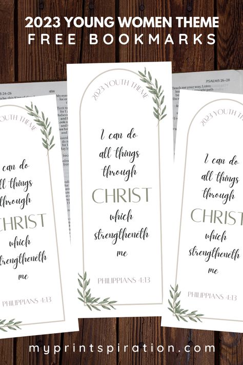 Lds Bookmarks Printables Free, Lds Yw Theme 2023, Yw Theme 2023 Free Printable, Scripture Bookmarks Free Printable, Lds Youth Theme 2024 Free Printable, Lds Bookmarks, Yw Theme Printable, Lds Yw Theme, Yw Theme