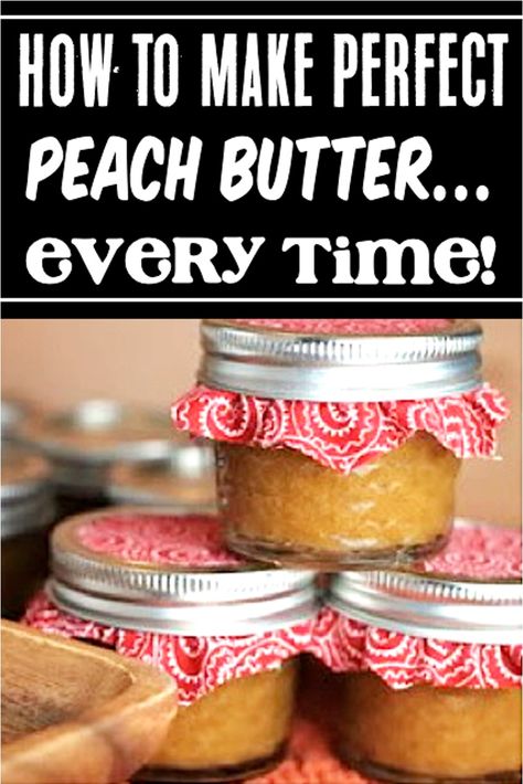 Peach Butter Recipe Pot Butter Recipe, Crockpot Peach Butter, Crockpot Peach Butter Recipe, Easy Freezer Jam, Fluffy Pancake Mix Recipe, Peach Butter Recipe, In A Jar Recipes, Butter Recipes Homemade, Spiced Peaches