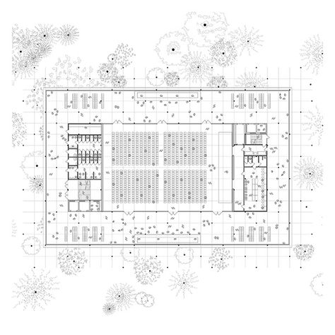 Partizan Architecture - Multifunctional Hall Hall Architecture, Multipurpose Hall Design, Community Hall Plan, Event Hall Architecture, Multipurpose Hall Plan Layout, Function Hall Floor Plan, Market Hall Architecture, Conference Hall Plan, Multipurpose Hall Architecture