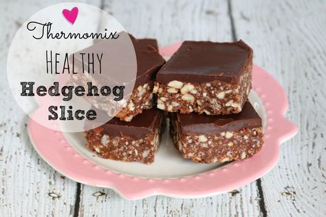 Thermomix healthy hedgehog slice Hedgehog Slice, Thermomix Healthy, No Bake Slices, Healthy No Bake, Thermomix Baking, Healthy Slice, Slice Recipe, Thermomix Desserts, Lunch Box Snacks