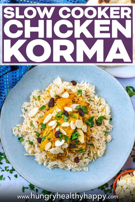 Slow Cooker Chicken Korma, Slow Cooker Curry Recipes, Healthy Curry Recipe, Slow Cooker Curry, Creamy Curry, Cooking Curry, Gourmet Chicken, Touch Of Spice, School Meals