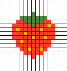 Pixel Strawberry, Pixel Art Strawberry, Strawberry Pixel Art, Strawberry Pixel Art Grid, Strawberry Grid Pattern, Strawberry Tapestry Crochet Pattern, Strawberry Pixel Grid, Cherry Pixel Grid, Strawberry Shortcake Alpha Pattern