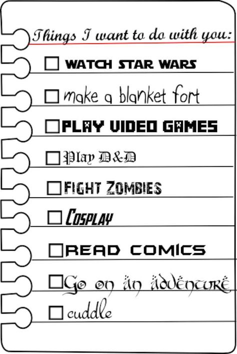 Geek Love. Which ones would you do?  #geek   #relationships   #fun Geek Couple, Life Goals Pictures, Star Wars Watch, Things I Want, Nerd Love, Gamer Room, Read Comics, Nerd Alert, Geek Out