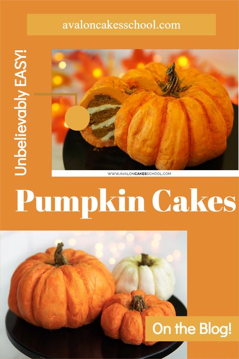 Anyone can do this! This unbelievably easy pumpkin cake hack will have you and your family making perfect pumpkin cakes! Family friendly, kid safe, perfect for Thanksgiving activities or even for your cake clients! Pumpkin Smash Cake, Easy Pumpkin Cake, Drip Cake Tutorial, Pumpkin Baking, Pumpkin Cake Easy, Wedding Cake Tutorial, Pumpkin Cakes, Fondant Cake Tutorial, Pumpkin Smash