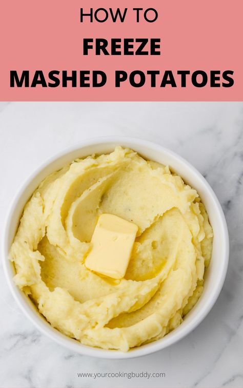 Learn how to freeze mashed potatoes like a pro using this simple tutorial. You will learn how long to freeze mash for and tips for reheating to get a perfect consistency! Mash is a perfect side dish for Thanksgiving, Christmas, or any occasion. How To Freeze Mashed Potatoes, Freeze Mashed Potatoes, Freezer Mashed Potatoes, Freezing Mashed Potatoes, Freezing Food Guide, Frozen Mashed Potatoes, Reheat Mashed Potatoes, Mashed Yams, Side Dish For Thanksgiving