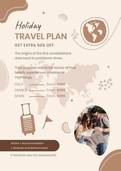 Flat Creative Holiday Travel Plan Travel Agency Poster Travel Agency Poster, Travel Plan, Brand Kit, Home Poster, Travel Agency, Poster Template, Holiday Travel, Travel Poster, Free Graphic Design