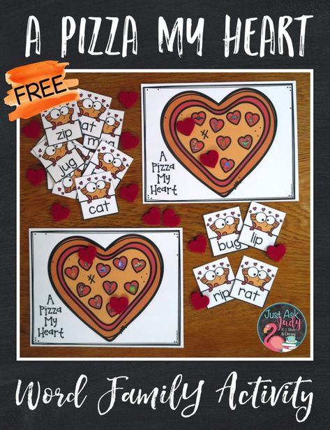 Valentine Literacy Activities For Kindergarten, Valentines Phonics Activities, February Centers Kindergarten, February Literacy Centers Kindergarten, Nonsense Words Kindergarten, Cvc Games Kindergarten, Tiger Valentines, Valentine Literacy Activities, February Centers