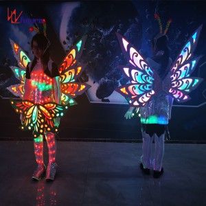 Led Light Costume, Engineer Costume, Dark Fairy Costume, Led Jacket, Fairy Clothing, Led Gloves, Creative Butterfly, Led Hat, Light Up Dresses