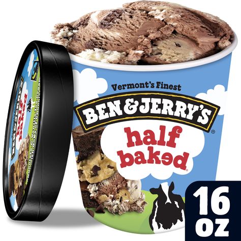 Free 2-day shipping. Buy Ben & Jerry's Ice Cream Half Baked 16 oz at Walmart.com Half Baked Ice Cream, Baked Ice Cream, Ice Cream Pint, Cookie Dough Fudge, Ice Cream Novelties, Ice Cream Tubs, Cage Free Eggs, Peanut Butter Ice Cream, Peanut Butter Cookie Dough