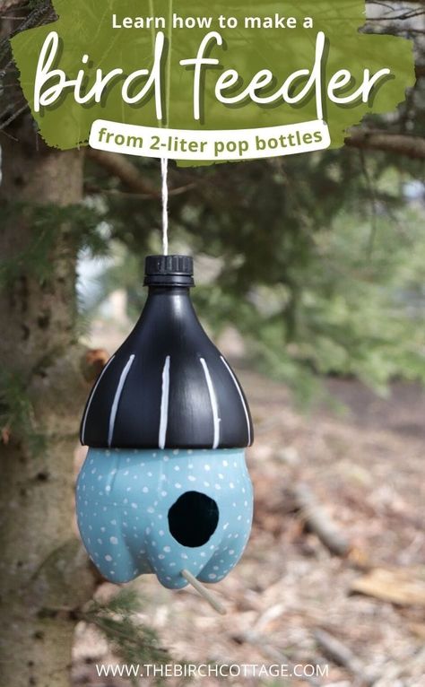 Bottle Crafts For Kids, Easy Plastic Bottle Crafts, Bird Feeders For Kids To Make, Bottle Bird Feeder, Make A Bird, Make A Bird Feeder, Bird Feeder Craft, Diy Kid Activities, Homemade Bird Feeders