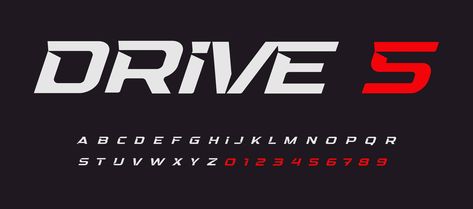 Drive Italic Alphabet. Car Race Vector Letters in modern Sport style. Stunning font with inside spurs. Type for modern automotive logo, headline, monogram, fast dynamic lettering. Vector typography Alphabet Typography Design, Italic Alphabet, Car Typography, Alphabet Cars, Racing Font, Wide Fonts, Vector Letters, Logo Racing, Alphabet Typography