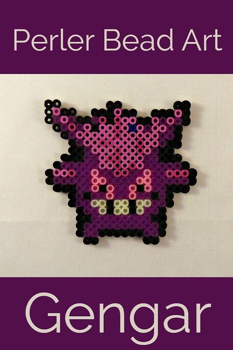 Gengar Perler Bead Pattern Gengar Perler, Pokeball Pattern, Pokemon Crafts, Gengar Pokemon, Geeky Craft, Pokemon Craft, Melty Beads, Bead Pattern, Perler Beads Designs