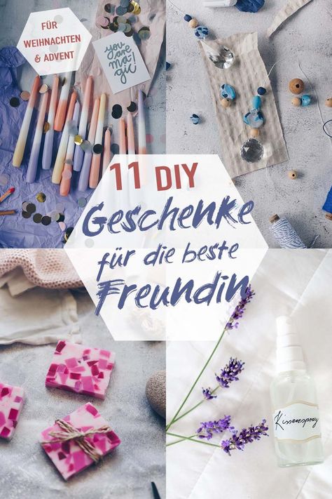 11 DIY Weihnachtsgeschenke für die beste Freundin selbermachen - schöne kleine Mitbringsel - Deko, Accessoires, DIY Kosmetik und Co. - einfache DIY Geschenkideen für die beste Freundin, Mama oder Schwester selbermachen #weihnachtsgeschenke #diygeschenke #selbermachen #geschenkideen Little Diy Gifts, Selfmade Gifts, Diy Kosmetik, Dip Dye, Last Minute, Diy And Crafts, Gifts