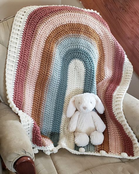 Newborn Blankets Crochet, Baby Crochet Blanket Rainbow, Boho Rainbow Crochet Blanket Pattern, Boho Rainbow Crochet Blanket, Crochet Boho Baby Blanket, Gender Neutral Baby Blanket Crochet, Neutral Baby Blanket Crochet, Muted Rainbow Nursery, Gender Neutral Crochet Baby Blanket