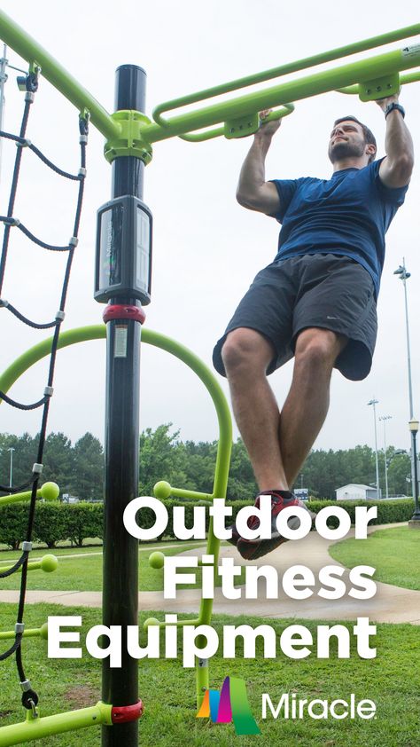 Support the fitness goals of those in your community by building a custom outdoor fitness course! Miracle® fitness equipment can be installed in parks, outdoor areas at businesses, schools or other commercial spaces. Backyard Workout Area, Outdoor Workout Area, Outdoor Exercise Equipment, Fitness Bootcamp, Outdoor Gym Equipment, Workouts Outside, Adult Playground, Park Workout, Workout Stations