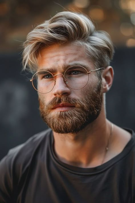 Blonde Beard, Older Men Haircuts, Short Spiky Haircuts, Men's Hair Styles, Medium Length Hair Men, Beard Style, Hair Styles Men, Corte De Cabelo Masculino, Mens Haircuts Short